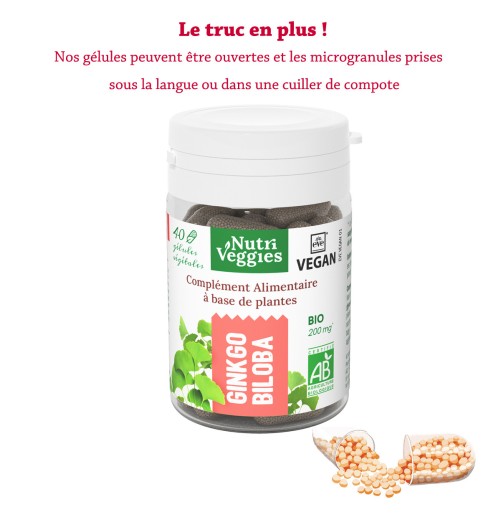 Ginkgo biloba Bio végan. Phytothérapie
