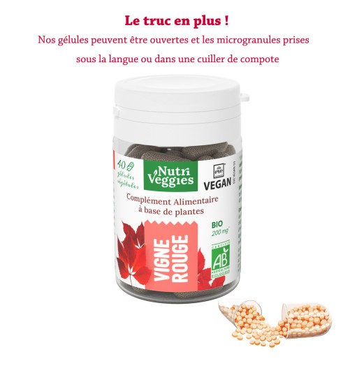 Vigne rouge Bio végan. Phytothérapie
